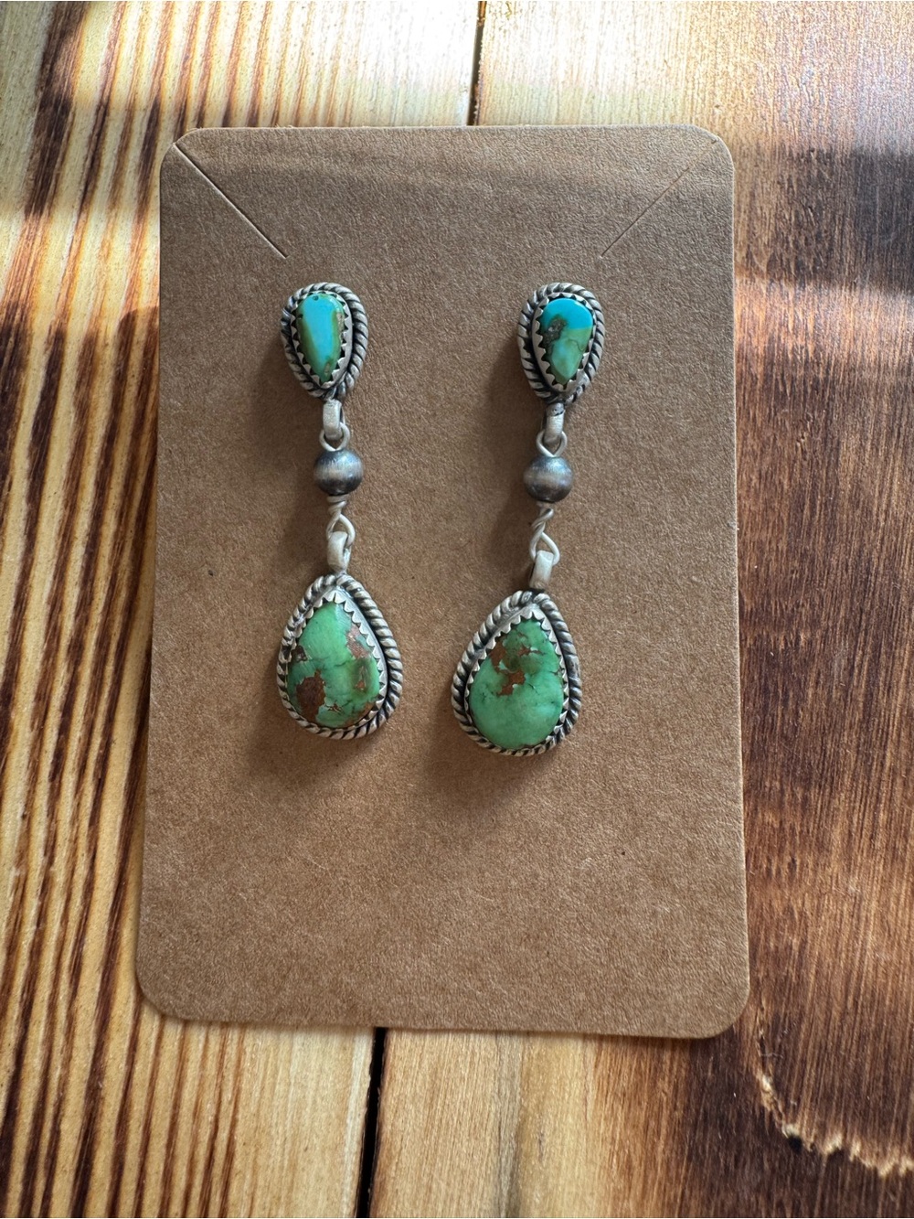 Sterling Silver Turquoise Drop Earrings - Sonoran Mountain